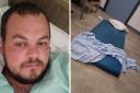 Timothy Pope was forced to sleep on the floor for 26 hours