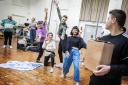 Georgie Buckland and the castof Claus the Musical in rehearsal (Picture: Pamela Raith)