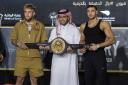 Jake Paul and Tommy Fury in Saudi Arabia ahead of their fight on Sunday. (Most Valuable Promotions)