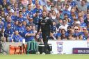 Ian Evatt patrols the touchline in Wanderers' opening day draw at Ipswich