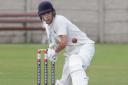 Whalley’s Noah Panaia top scored with 55 not out against Blackrod. Picture by Harry McGuire