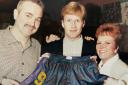 John McGinlay with his shorts that were put up for auction in 1995 at the Spread Eagle