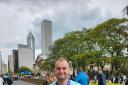 Paul Lacey in Chicago after completing the city’s famous marathon