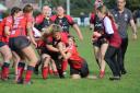 Amazons player Raid Hodgkinson-Bostock is backed up by Amelia Crook in a match at the cluster event