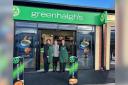 Members of staff outside the Greenhalghs shop
