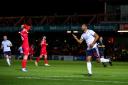Cameron Jerome celebrates his first Bolton goal, in last night's 3-1 win at Accrington