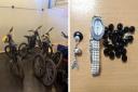 The seized bikes and jewellery