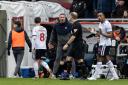Ian Evatt on the touchline after Thomason's red card at Northampton Town