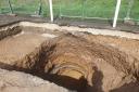 How the ball park sinkhole currently looks