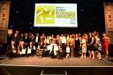 All the winners on stage following the Bolton Business Awards 2018.