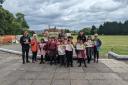 Five Ways to Wellness walk - Pupils at St Michael's primary school with the mayor