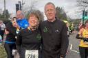 Lostock AC’s Rachel and Ste Hancock at the Daffodil 10k event in Stockport