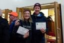 Danny Hope and Lindsay Brindle with their winner’s certificates