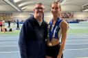Golden girl Hannah Kelly with Bolton United Harriers coach, Les Hall