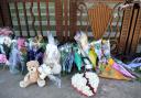 MEMORIAL PROTEST: Some of the items left at the town hall by marchers on Saturday