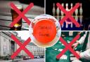 Everything you CAN'T do in Bolton under Tier 3 restrictions. Picture includes a photo of a pint, a bowling alley, a poker table, and Bolton Library and Museum all with red crosses over the top. A picture of a coronavirus test in inset.