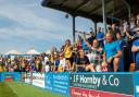 Wanderers fans gather at the pre-season friendly at Barrow