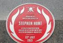 MEMORIAL: Stephen Hunt’s plaque on Oldham Street, Manchester