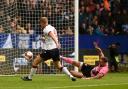 Eoin Doyle scores the equalising goal for Wanderers against Stockport