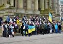 People stand in solidarity with Ukraine