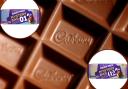 Background: Cadbury chocolate (PA). Circles: Cadbury Mystery Bars 01 and 02 (Cadbury)