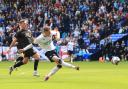 Bolton Wanderers' Conor Bradley shoots for goal but it goes wide