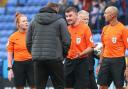 Ian Evatt complains to the officials after the 3-1 defeat to Oxford United