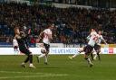 Kieran Lee scores Wanderers' second goal against Portsmouth