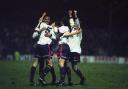 Jason McAteer celebrates his goal against Arsenal in the FA Cup in 1994