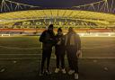 From left; Bolton Wanderers CEO Neil Hart, BWitC CEO Phil Mason and Urban Outreach CEO Dave Bagley attend the first Wanderers sleepout
