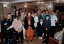 Abbeycliffe Care Home staff and residents with Bury mayor, Cllr Shaheena Haroon