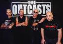 Greg Cowan, second right, with The Outcasts and (inset) still playing sold-out shows after more than 40 years
