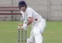 Whalley’s Noah Panaia top scored with 55 not out against Blackrod. Picture by Harry McGuire