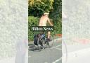 The man was spotted cycling naked through Bolton