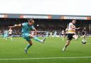 Kyle Dempsey in action for Wanderers in a 1-0 win at Port Vale