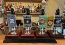 Some of the fine cask beers on offer
