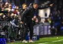 Ian Evatt shouts instruction from the touchline at Portsmouth