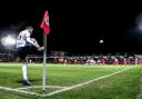 Aaron Morley curls in a corner against Accrington Stanley in midweek