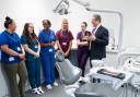Labour leader Sir Keir Starmer speaks with dentistry students at Bury College following the launch of Labour’s Child Health Action Plan