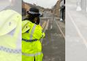 A police officer carrying out speed checks on Halliwell Road