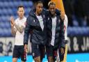 Bolton Wanderers' Victor Adeboyejo (left) and Nathanael Ogbeta celebrate at the final whistle