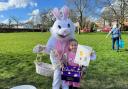 The Easter bunny (Cllr Hilary Fairclough) presented winner Mia Grace Wakefield with her prize
