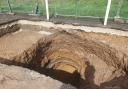 How the ball park sinkhole currently looks