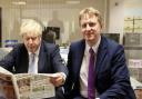 Bolton North East MP Mark Logan with Boris Johnson at The Bolton News office
