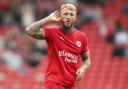 Stephen Humphrys gestures to the Bolton Wanderers fans as he is substituted late in the game at Barnsley in April