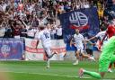 Bolton Wanderers' Sam Dalby celebrates scoring the opening goal