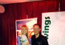 LAUNCH: Bolton DJ Sara Cox with her Maltese terrier Beano and Coronation Street's Antony Cotton