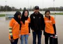 APPEAL: Boxer Amir Khan with Penny Appeal volunteers at flooded Carlisle rugby Club