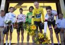 RESPECTS: Cyclist Adam Yates joins fellow Tour riders in paying respects to victims of the Nice atrocity