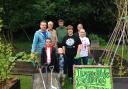 Some of the volunteers who helped to tidy up the incredible edible garden